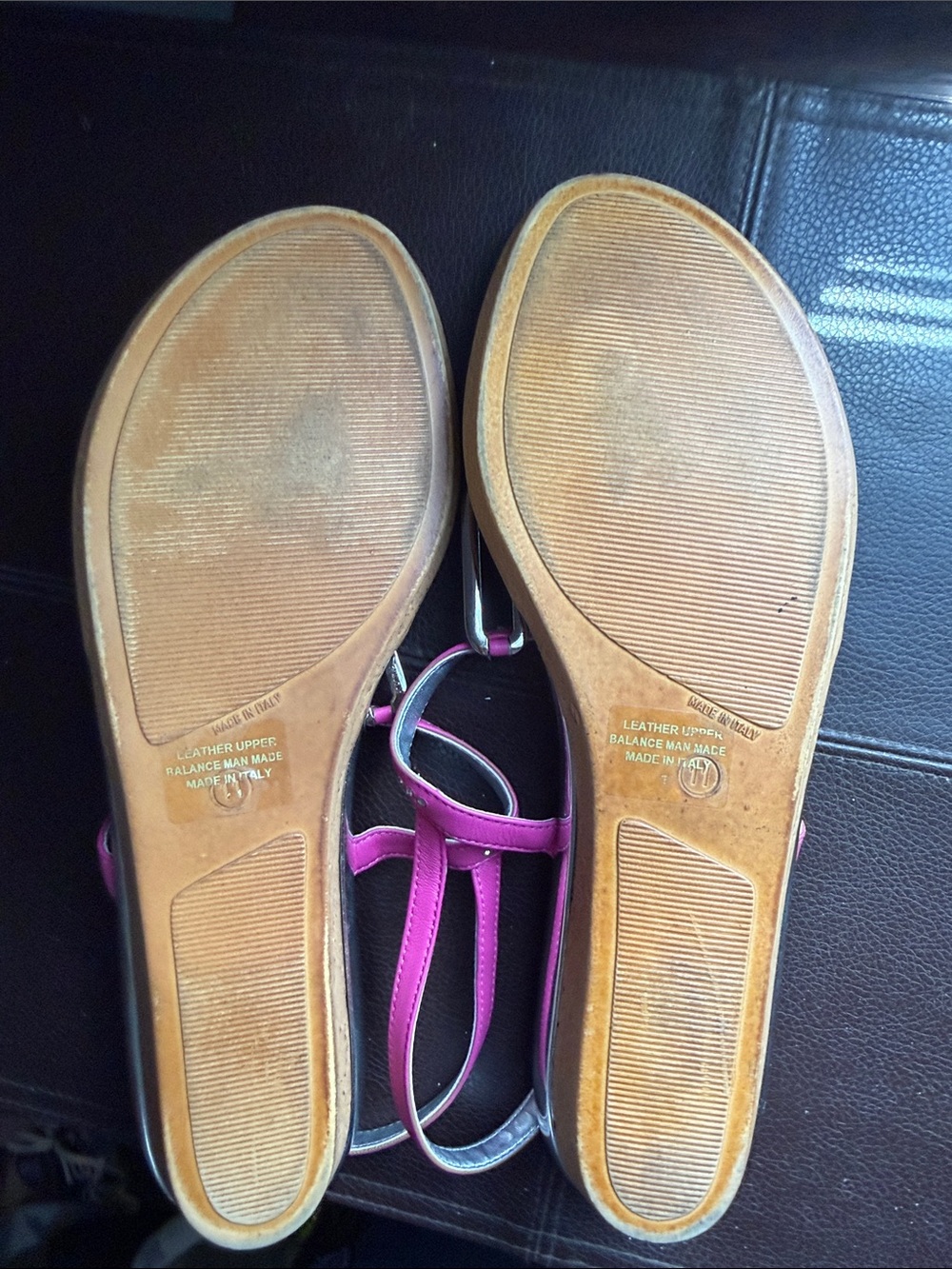 Onex Pink T-Strap Rhinestone Sandals - Picture 3 of 3